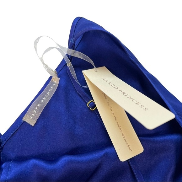 NWT Naked Princess Silk Romper Sapphire Blue Small - Picture 3 of 10